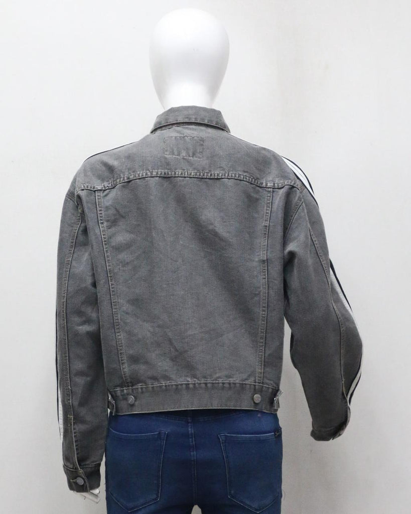 CR1811 UPCYCLED SPORT STRIPE DENIM JACKET