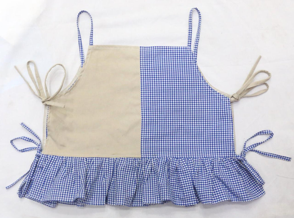 CR2023 UPCYCLED GINGHAM PANEL TIE-SIDE CAMISOLE TOP