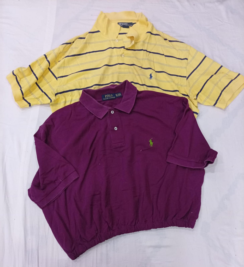 CR9555 Upcycled Polo Crop T-Shirts