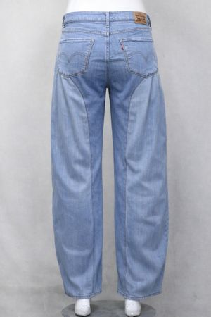 CR2107 UPCYCLED CONTRAST PANEL DENIM JEANS