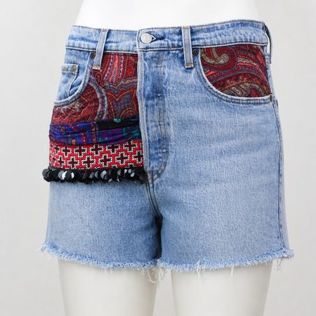 CR2101 Upcycled Denim Shorts
