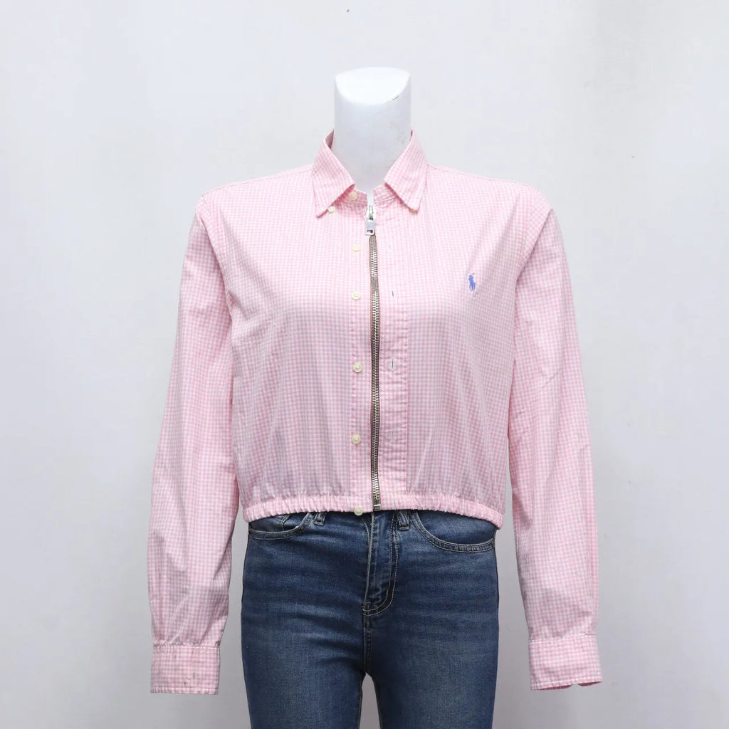 CR380 Upcycle Mix Branded Cropped Zipper Shirts