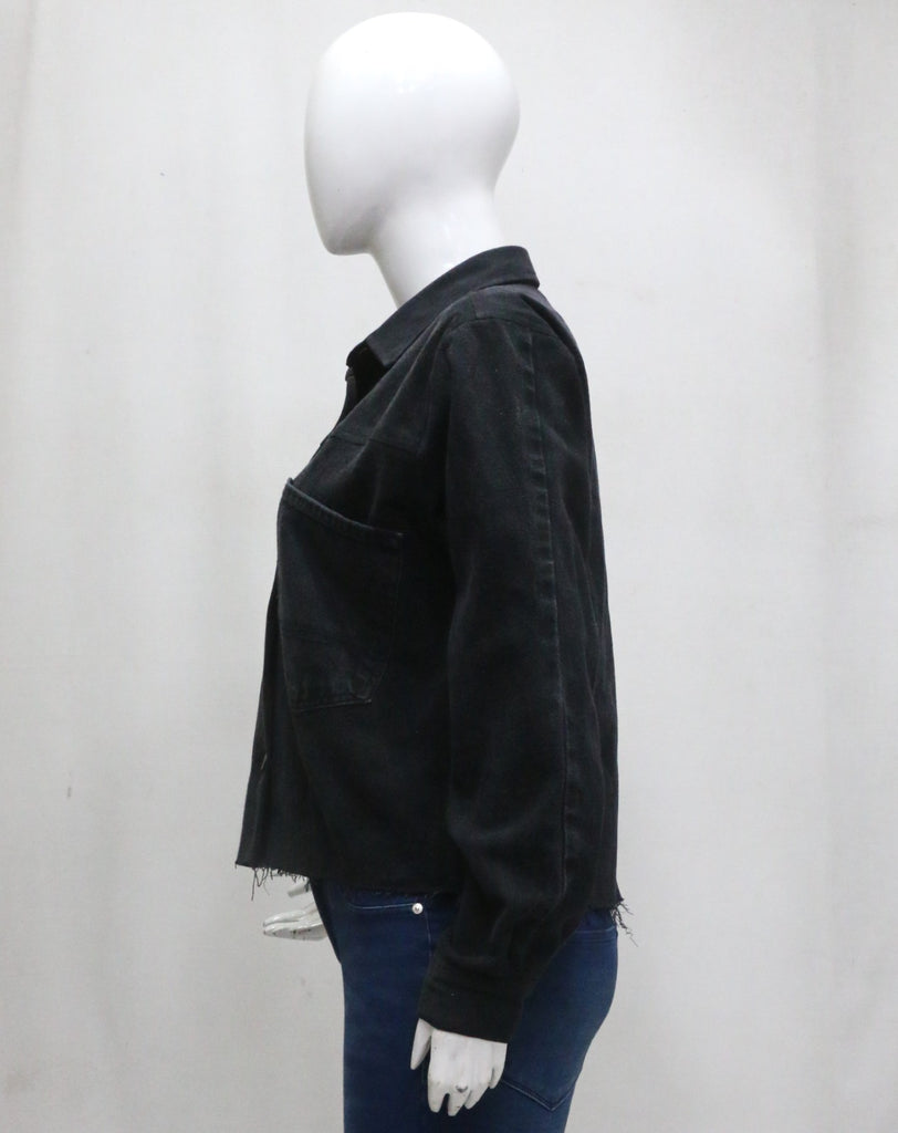 CR1880 UPCYCLED RAW EDGE DENIM JACKET