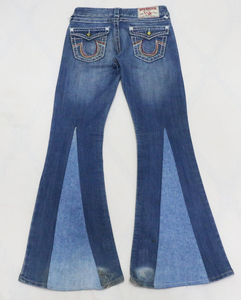 CR1825 UPCYCLED PANEL FLARE JEANS