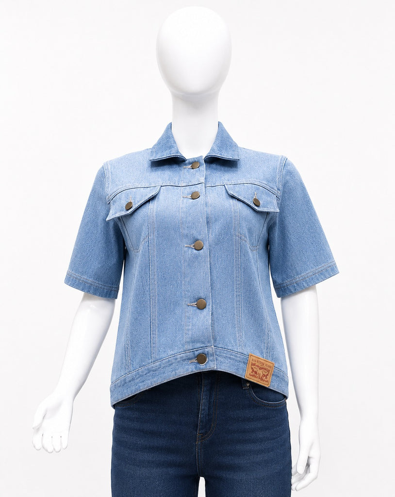 CR1879 UPCYCLED SHORT SLEEVE DENIM JACKET