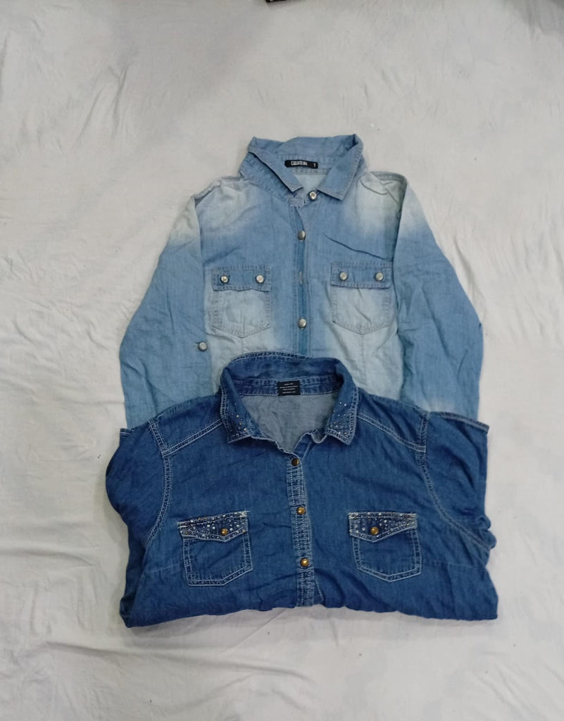 CR9229 Y2K Denim Blouses