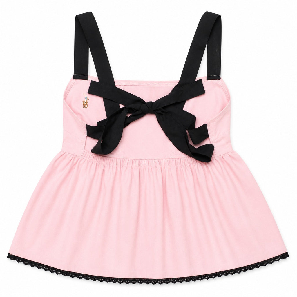 CR1920 UPCYCLED OPEN-BACK TIE PEPLUM TOP