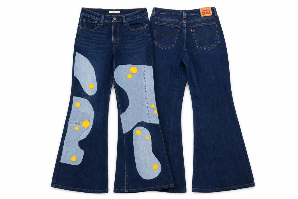 CR1575 “Retro Bubble” Upcycled Flare Jeans