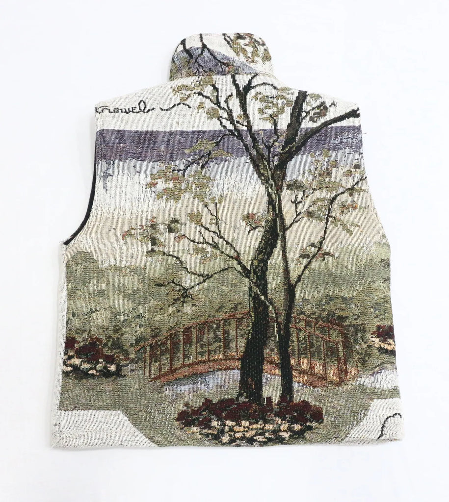 CR1093 Upcycled Tapestry Zip-Up Vest