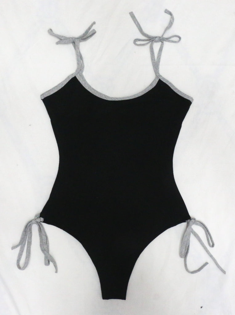 CR1911 UPCYCLED ROCK GRAPHIC TIE-SIDE BODYSUIT