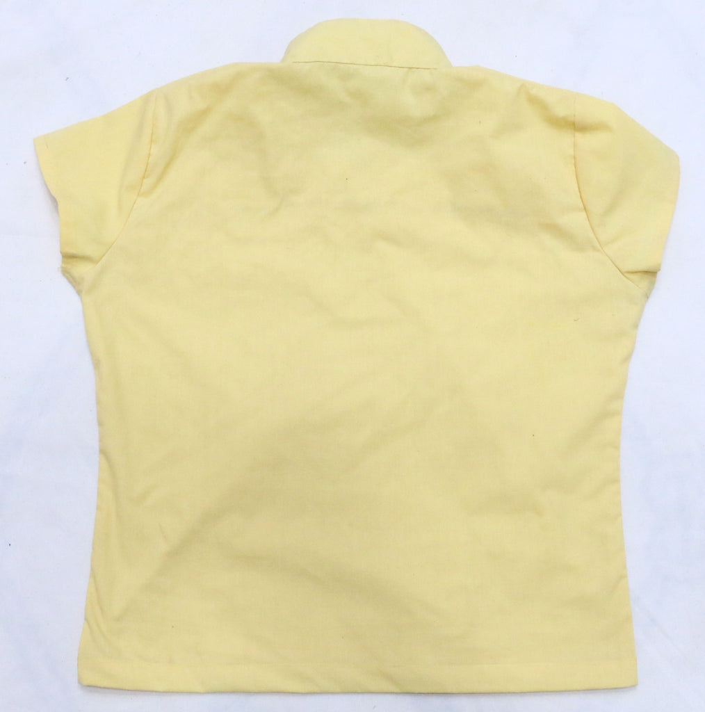 CR1843 UPCYCLED BUTTON DETAIL MOCK NECK TOP