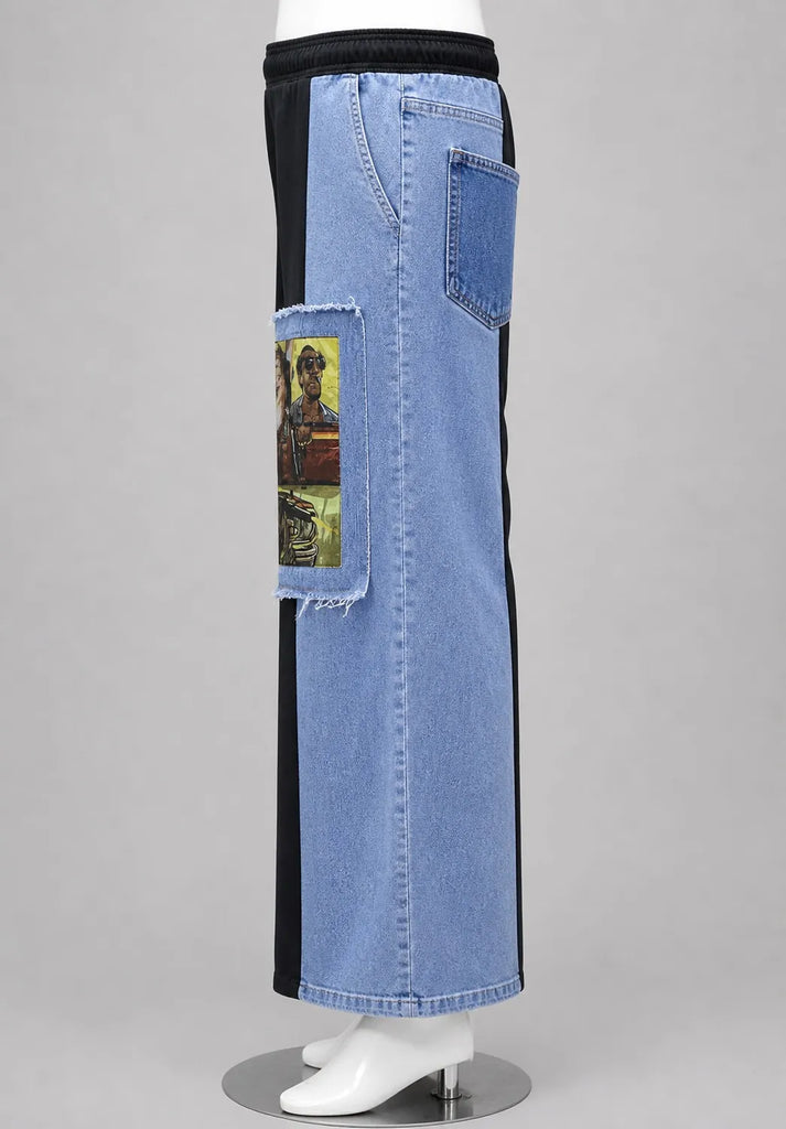 CR1563 Upcycled Graphic Panel Jeans