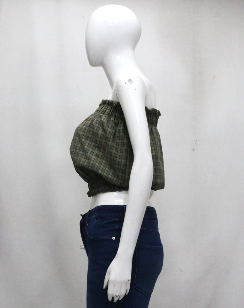 CR1862 UPCYCLED SMOCKED TUBE TOP