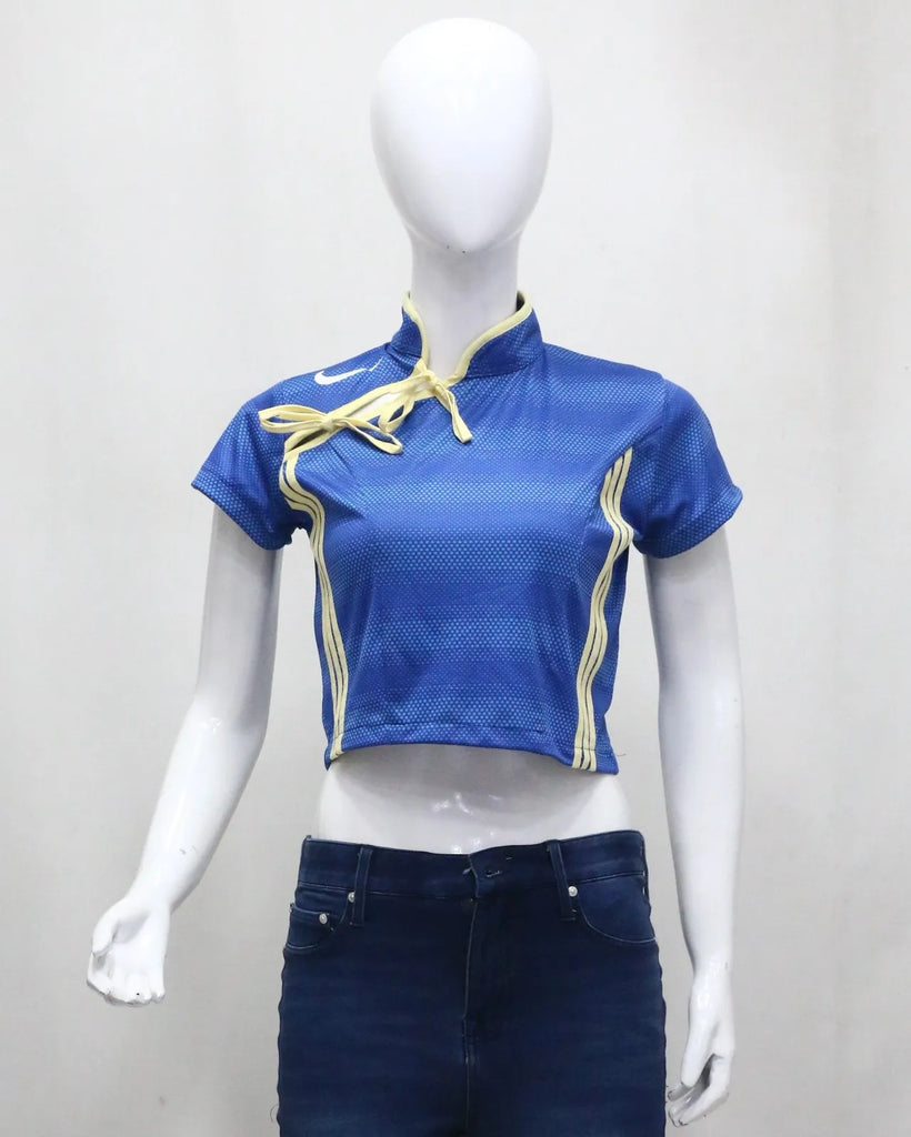 CR1444 Rework Tie-Neck Crop Top