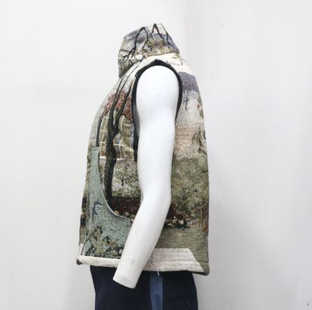 CR2082 Upcycled Tapestry Zip-Up Vest