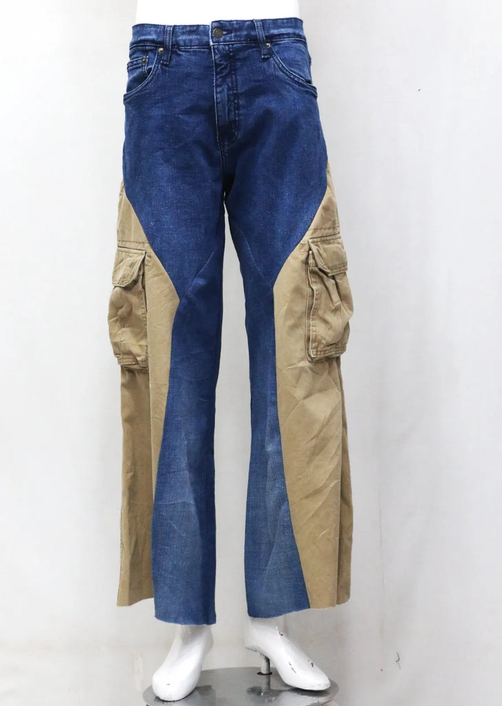 CR1558 Upcycled Cargo Flare Jeans