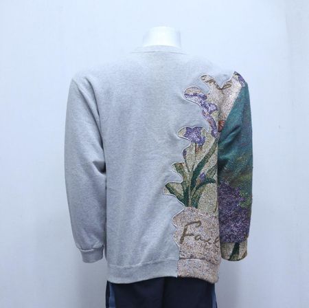 CR2083 Mix Branded x Tapestry Patches Upcycled Crewneck Sweatshirt