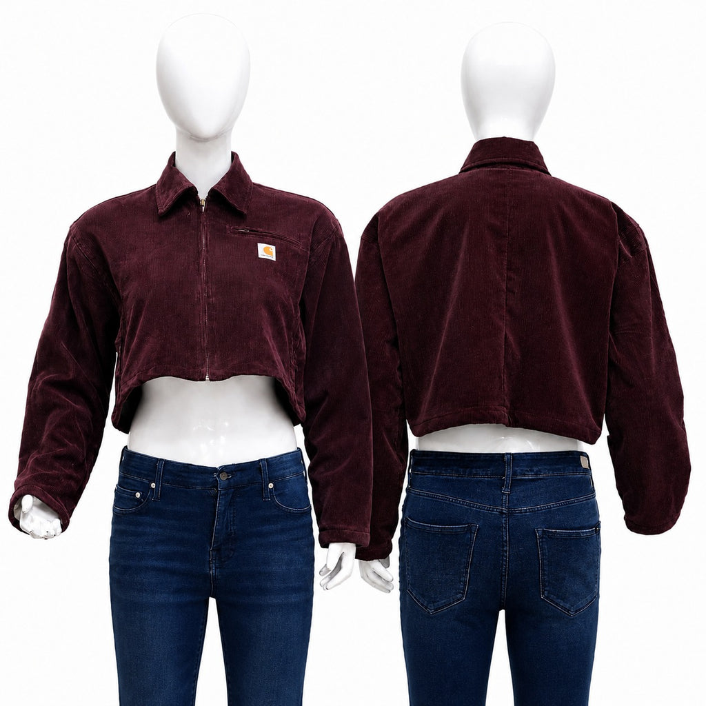 CR1992 UPCYCLED CORDUROY CROPPED ZIP JACKET