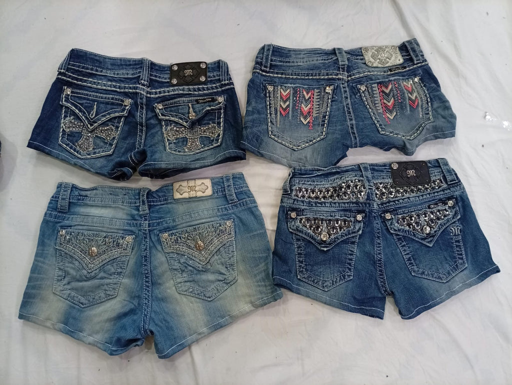 CR9446 Upcycled Miss Me Shorts