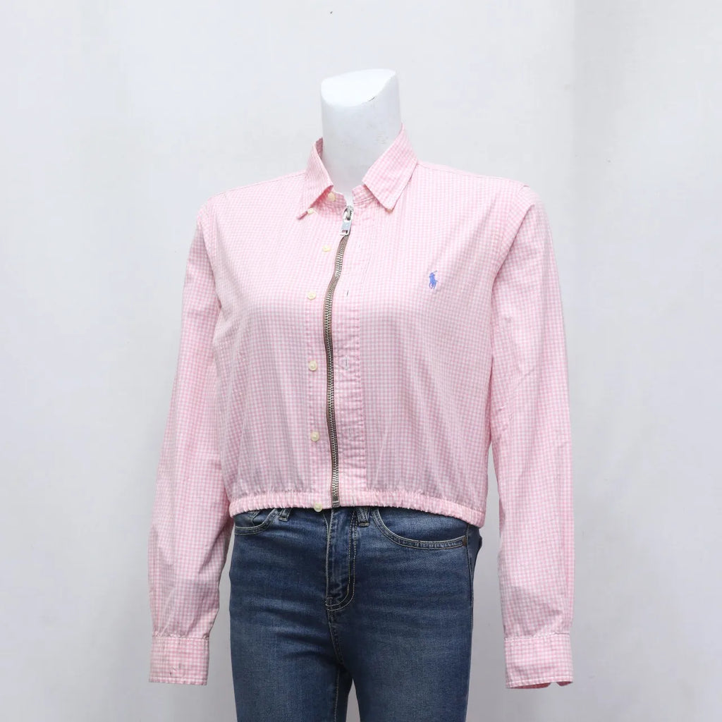 CR380 Upcycle Mix Branded Cropped Zipper Shirts