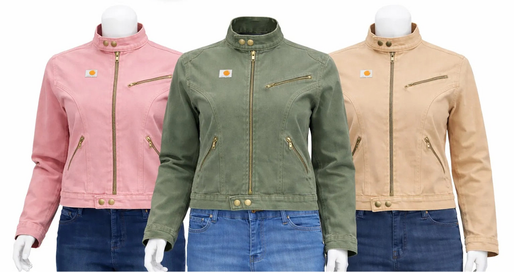 CR1383 Upcycled Denim Moto Zip Jacket