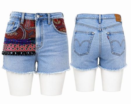 CR2101 Upcycled Denim Shorts