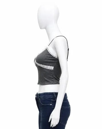 CR1836 Upcycled Lace Strap Cami Top