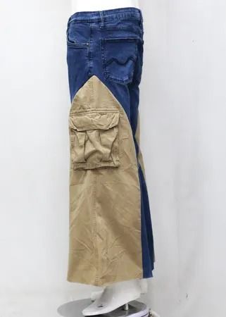 CR2148 UPCYCLED CARGO FLARE JEANS