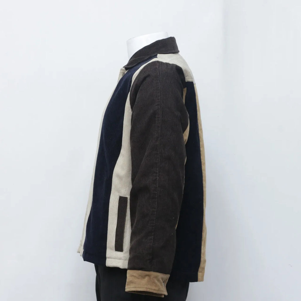 CR371 Upcycled Corduroy Color Block Pattern Jackets