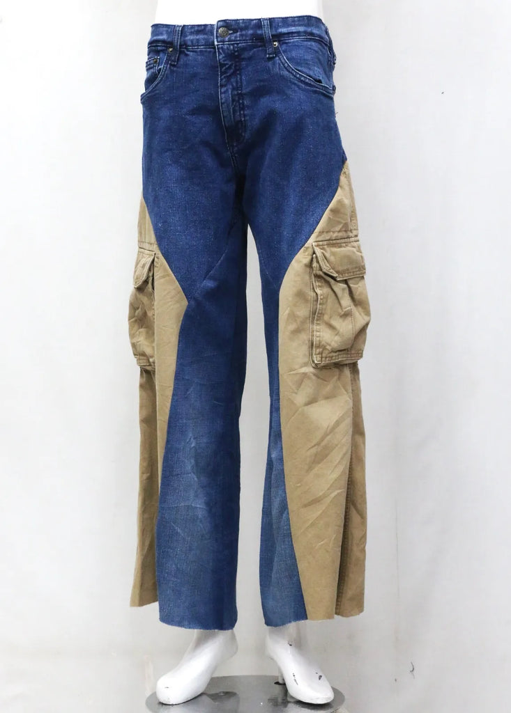 CR1558 Upcycled Cargo Flare Jeans