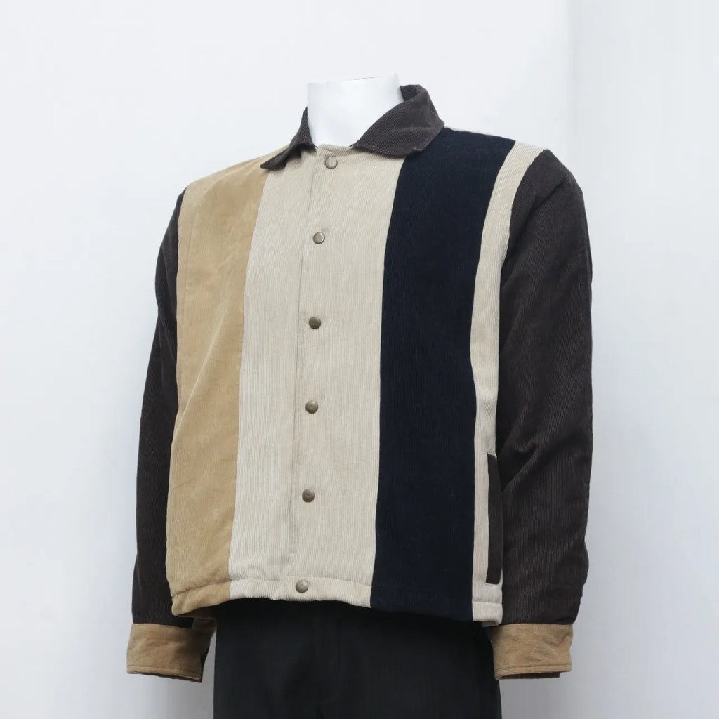 CR371 Upcycled Corduroy Color Block Pattern Jackets