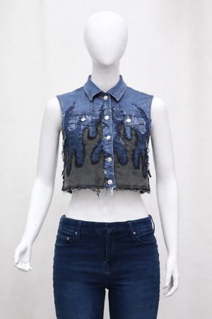 CR2075 Upcycled Cropped Vest
