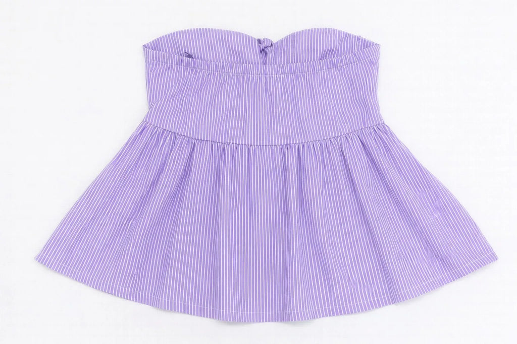 CR1410 Rework Stripe Babydoll Tube Tops – Mixed Colors (Y2K Summer Style)