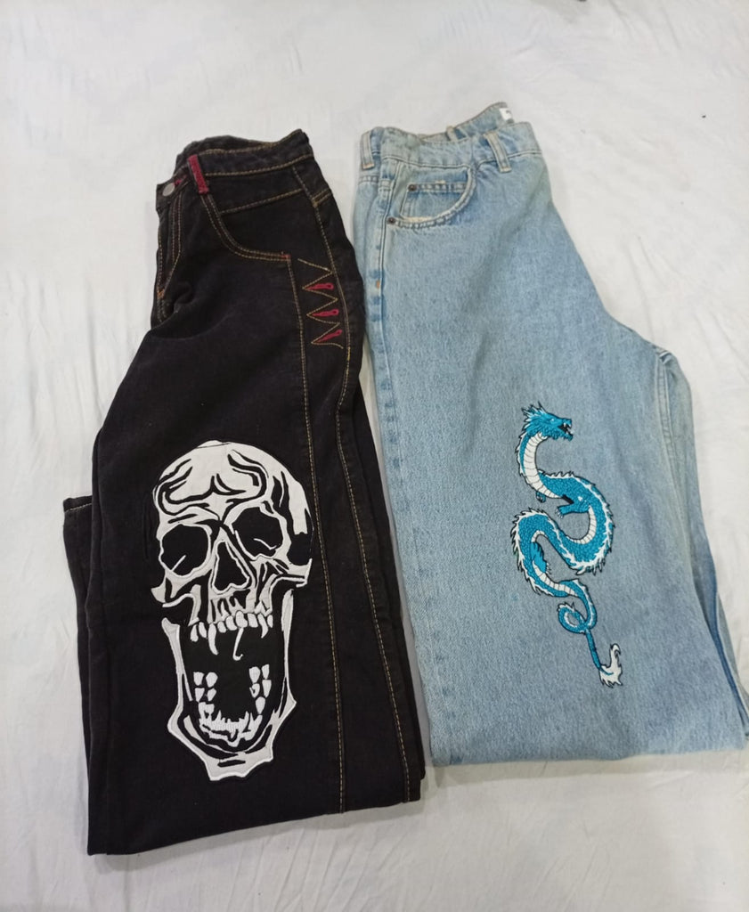 CR9252 Upcycled Embroidered Jeans