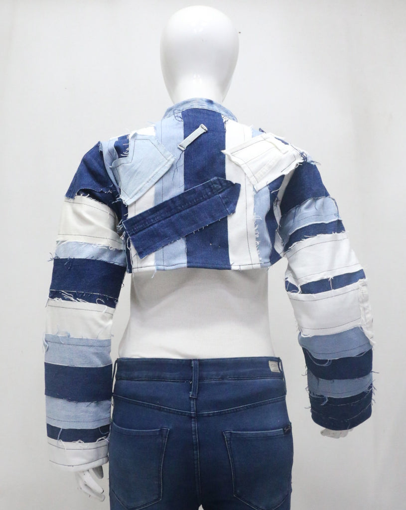 CR1878 UPCYCLED PATCHWORK BOLERO JACKET