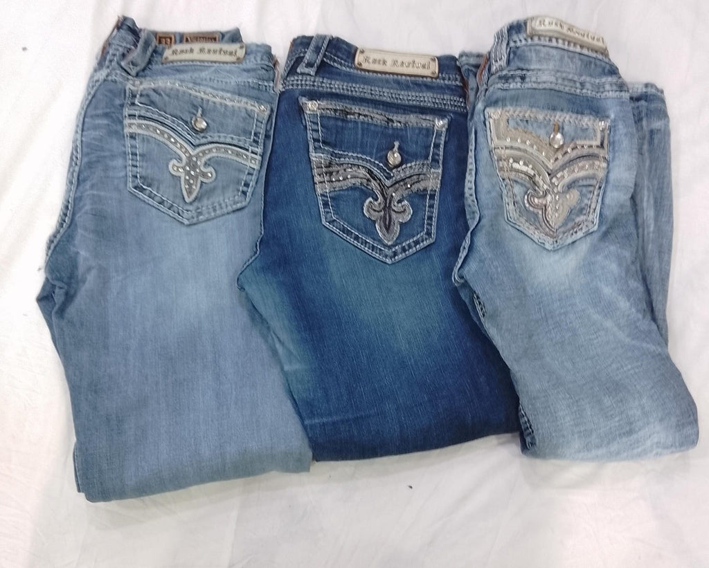 CR9168 VINTAGE ROCK REVIVAL FLARE & STRAIGHT JEANS