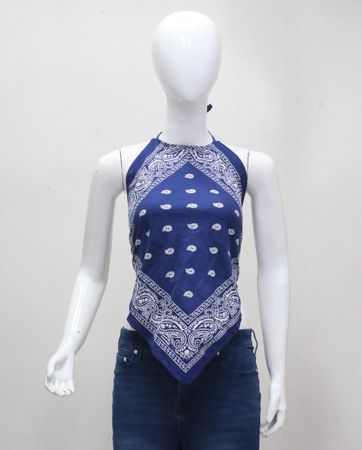 CR1949 Upcycled Bandana Halter Top