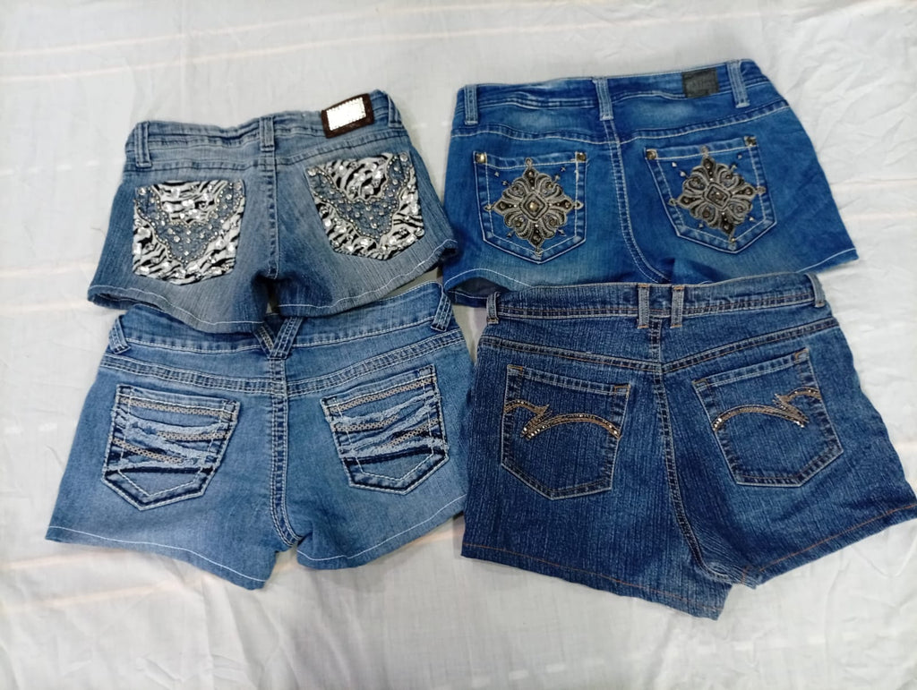 CR10603 Upcycled Y2K Mini Denim Shorts