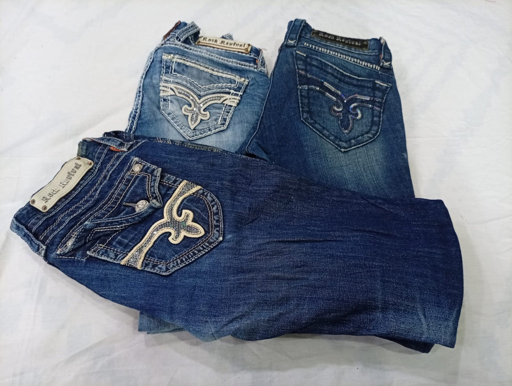 CR10210 Vintage Rock Revival Flare & Straight Jeans