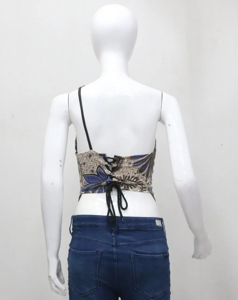 CR1577 Upcycled One-Shoulder Top
