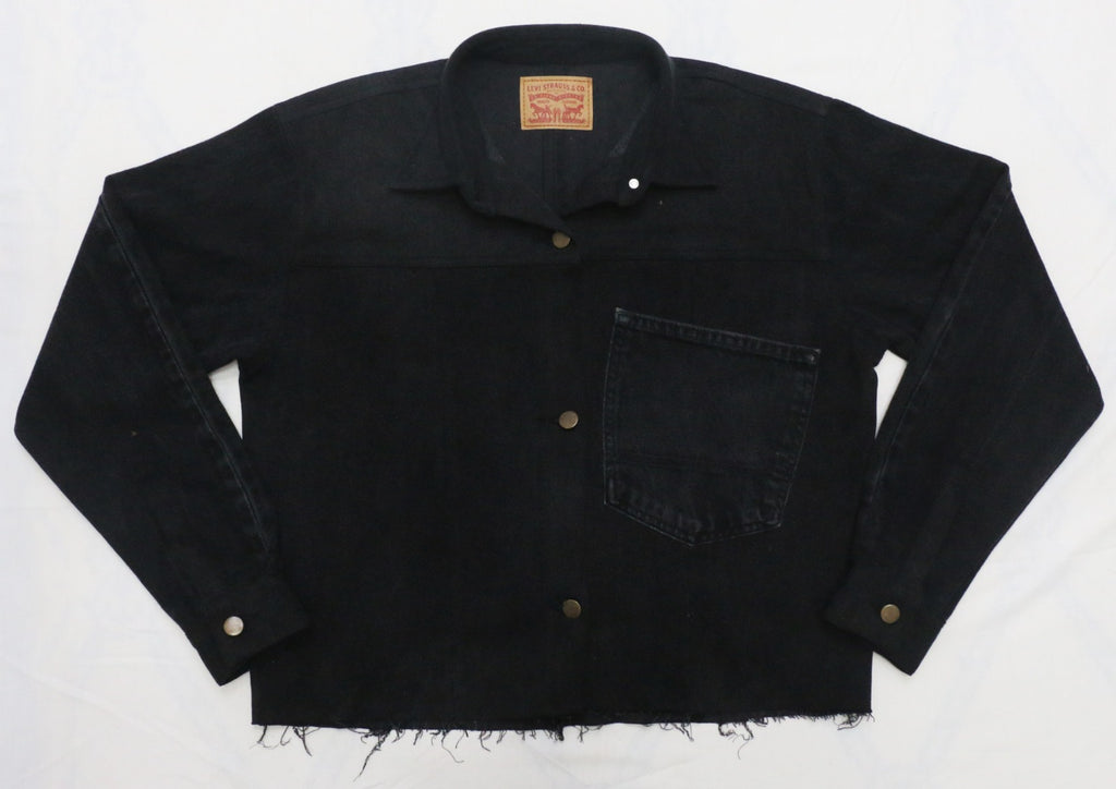 CR1880 UPCYCLED RAW EDGE DENIM JACKET