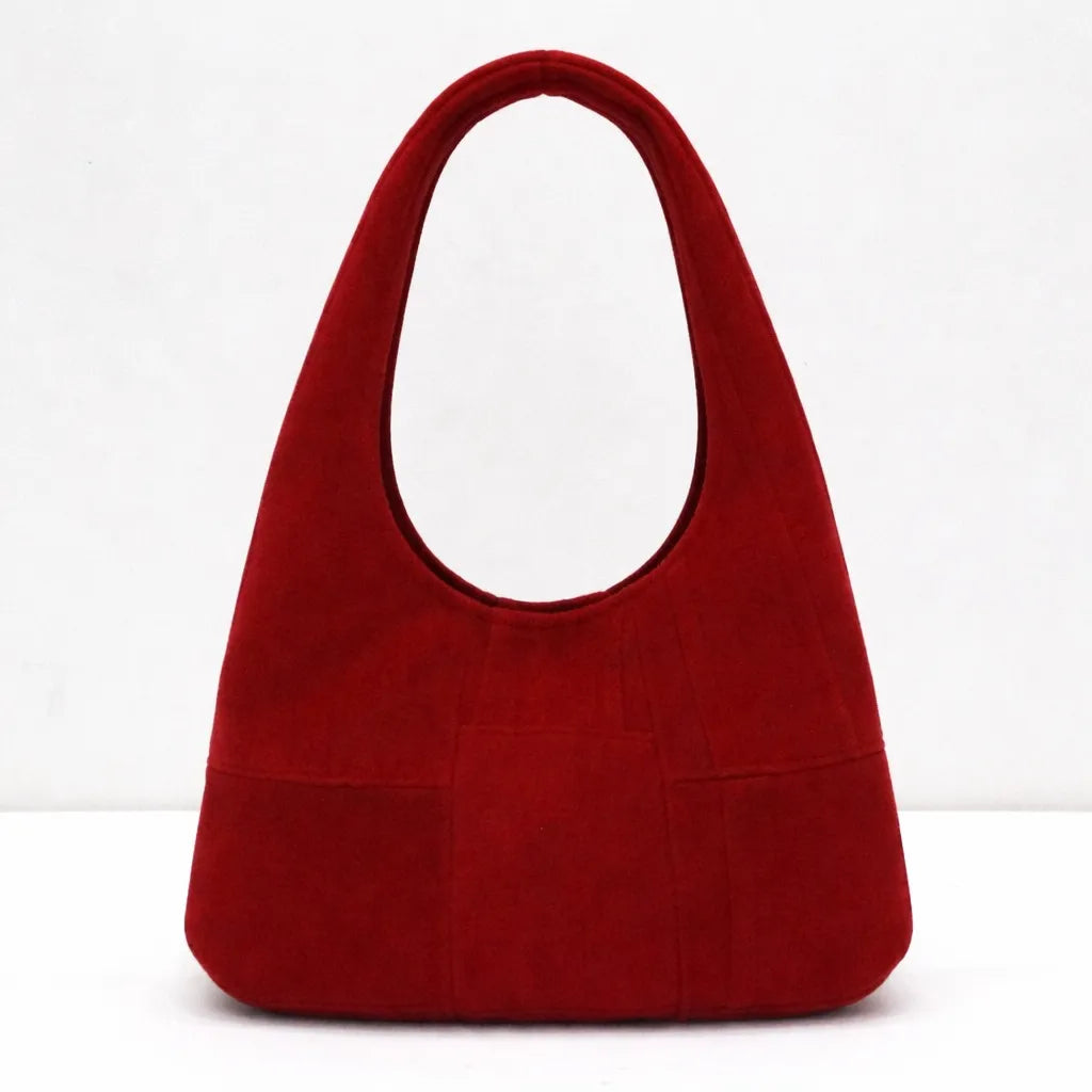 CR1522 Upcycled Leather Suede Shoulder Bag