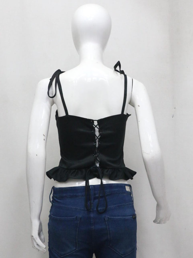 CR1829 UPCYCLED RUFFLE CORSET CAMI TOP