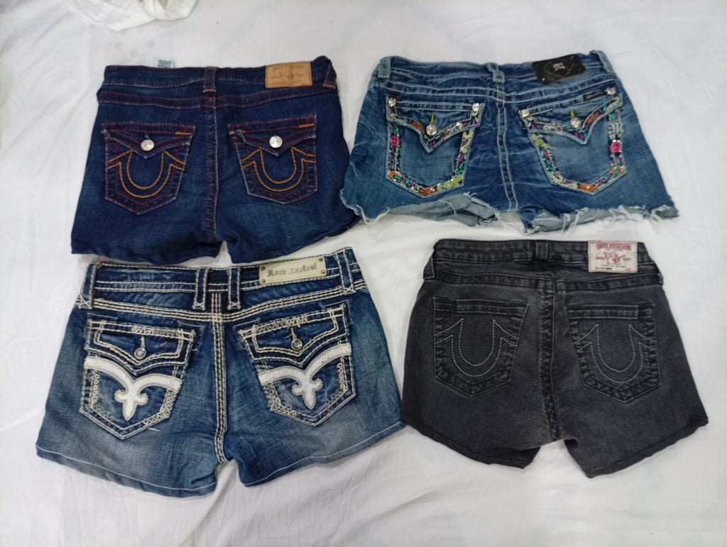 CR9692 Upcycled Y2K Mini Denim Shorts