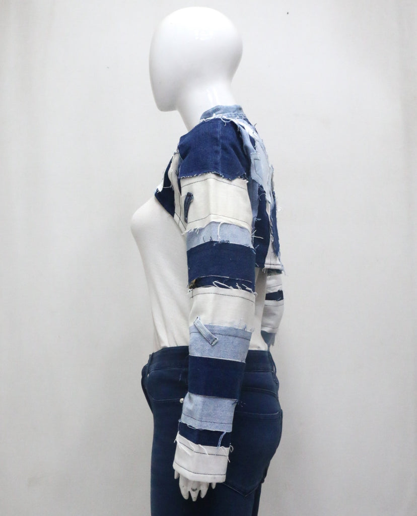 CR1878 UPCYCLED PATCHWORK BOLERO JACKET