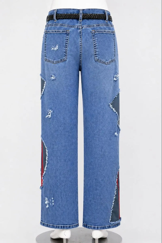 CR1545 Upcycled Panel Flare Jeans