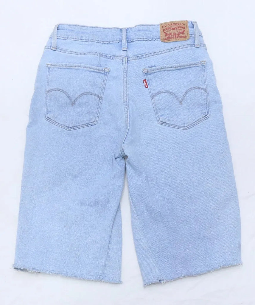 CR9455 Upcycled Ponchu Patch Denim Shorts