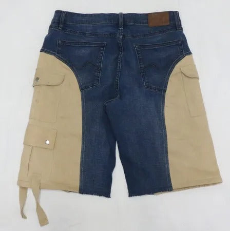 CR1839  Upcycled Denim Cargo Shorts