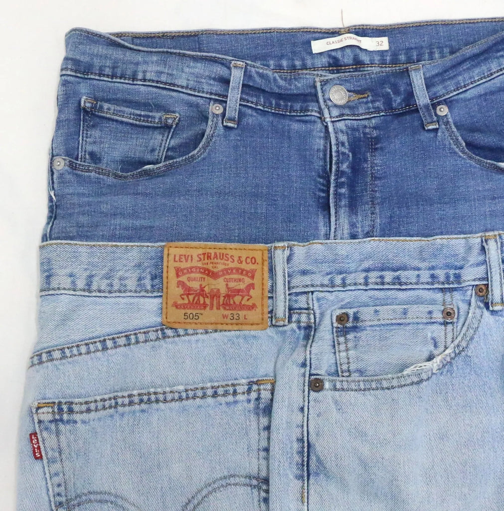 CR1672 UPCYCLED LAYERED DENIM MINI SKIRT