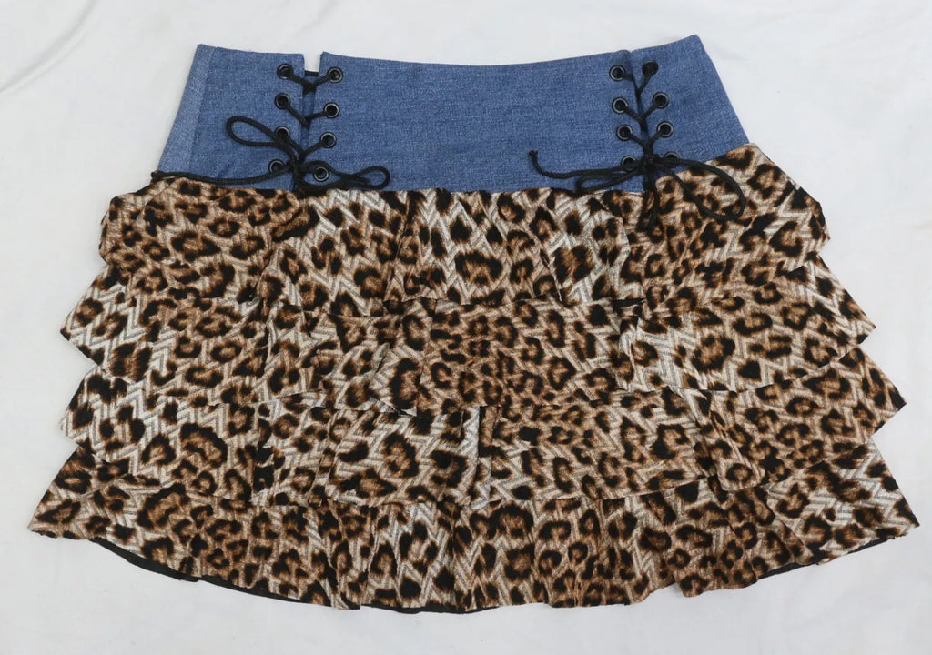 CR1517 Upcycled Ruffle Mini Skirt